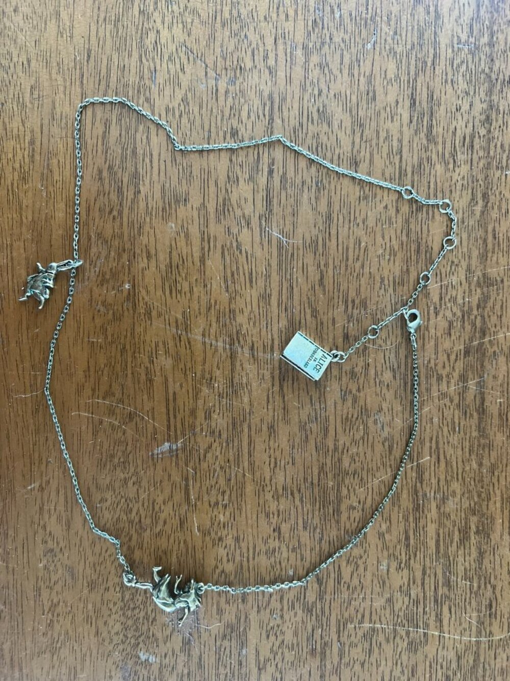 Gold-toned Alice in Wonderland book adjustable necklace